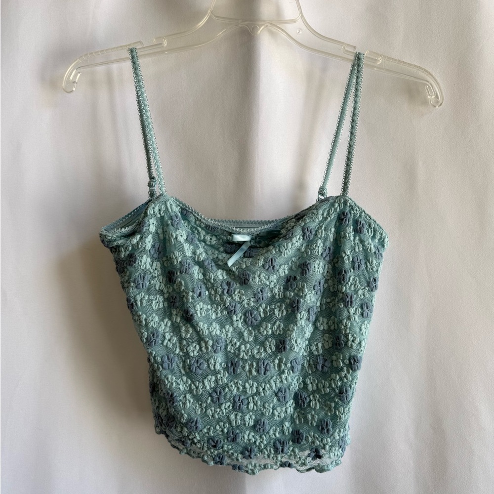 Lace Camisole Tank Top - Light Blue